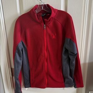 Spyder Red and Gray Full-Zip Jacket. Size medium
